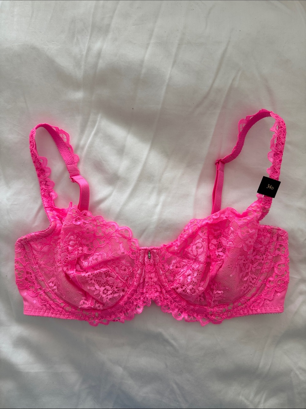 Victoria's Secret Hot Pink Lace Underwire Bra